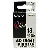 Casio EZ-Label Printer Tape Cartridge Black On White XR-18WE1 18mm