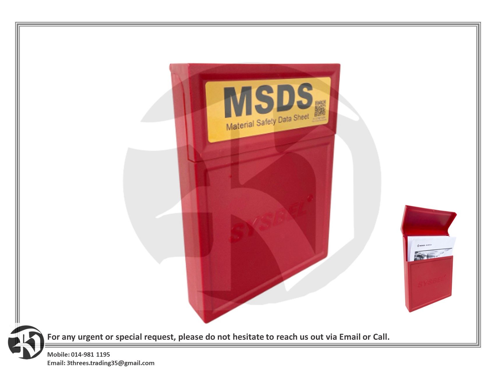 MSDS SDS Plastic Safety Document Storage Box (A4-Size)
