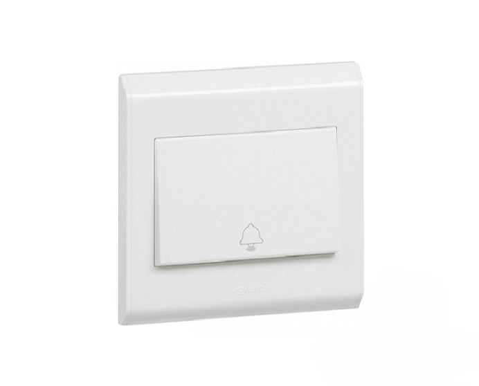 LEGRAND BELANKO 617011 4A 250V 1GANG PUSH BUTTON SWITCH WITH BELL SYMBOLS (WHITE)