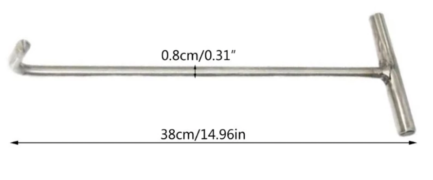 Cali T-Shaped Manhole Hook Tool Single Hook Manhole Cover Lifter Lift Manhole Cover