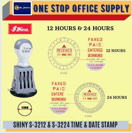SHINY S-3212 & S-3224 TIME & DATE STAMP /Shiny /Stamp /Time & Date Stamp /Date Stamp /S-3212 /Color Stamp
