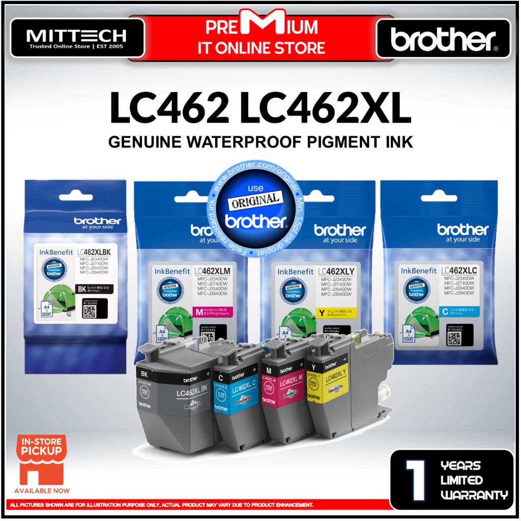 Brother Original Genuine Cartridge LC462XL (Combo Set 4pc)
