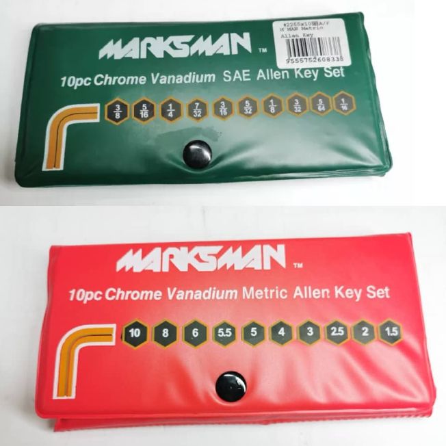 QP M-2255 10p Inch Wallet Marksman Hex Key Set 5/64-3/8"