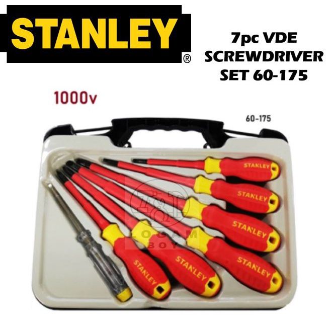 Stanley VDE Screwdriver Set 6PC Test Pen VDE Set 60-175 Pemutar Skru 6 pcs dengan Pen Ujian