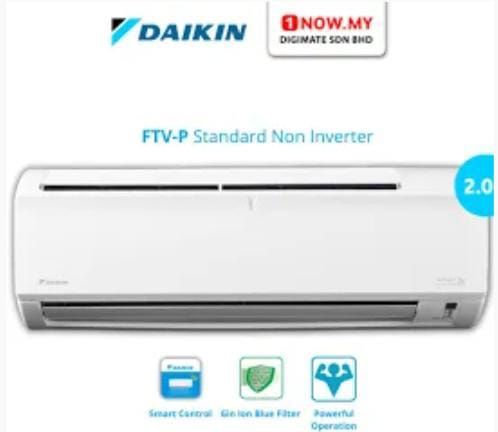 Pemasangan dan pendawaian Air Cond wall mounted /water pump acson (Extra copper pipe 96kaki), Daikin 1.5 HP non inverter model FTV 35PBV1 (indoor) / RV 35PBV1M (outdoor) bilik metering
