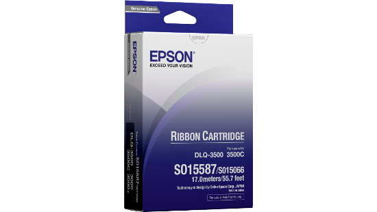 Genuine Malaysia Epson Warranty - Epson Ribbon C13S015587 DLQ-3000/3000+/3500 Black