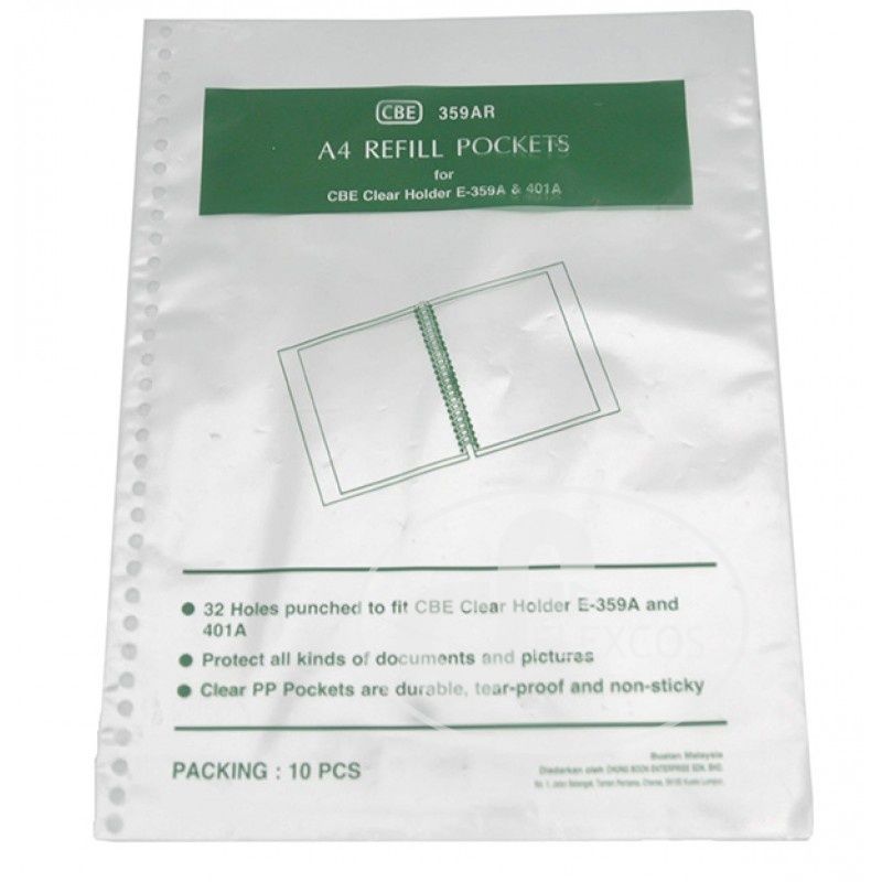 A4 21 HOLES CLEAR HOLDER REFILL 10'S /Holder /Clear Holder Refill /21 Holes holder /A4 Size