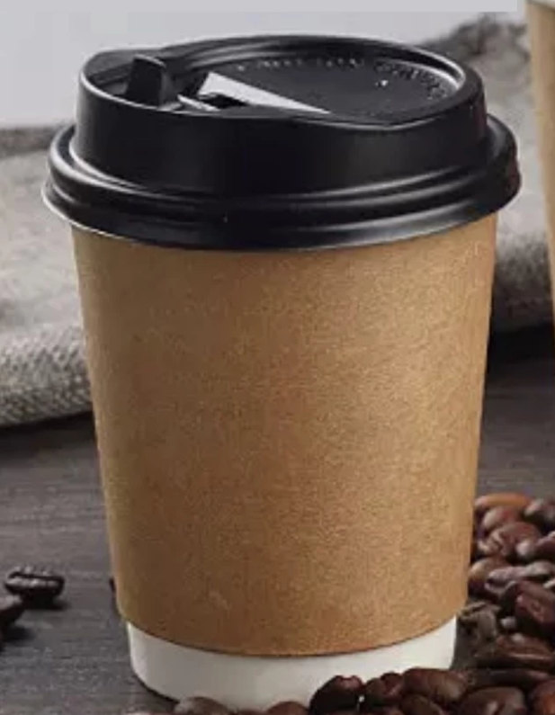 Coffee Tea Paper Cup High End Double Wall Heat 12oz with Lid - 50pcs