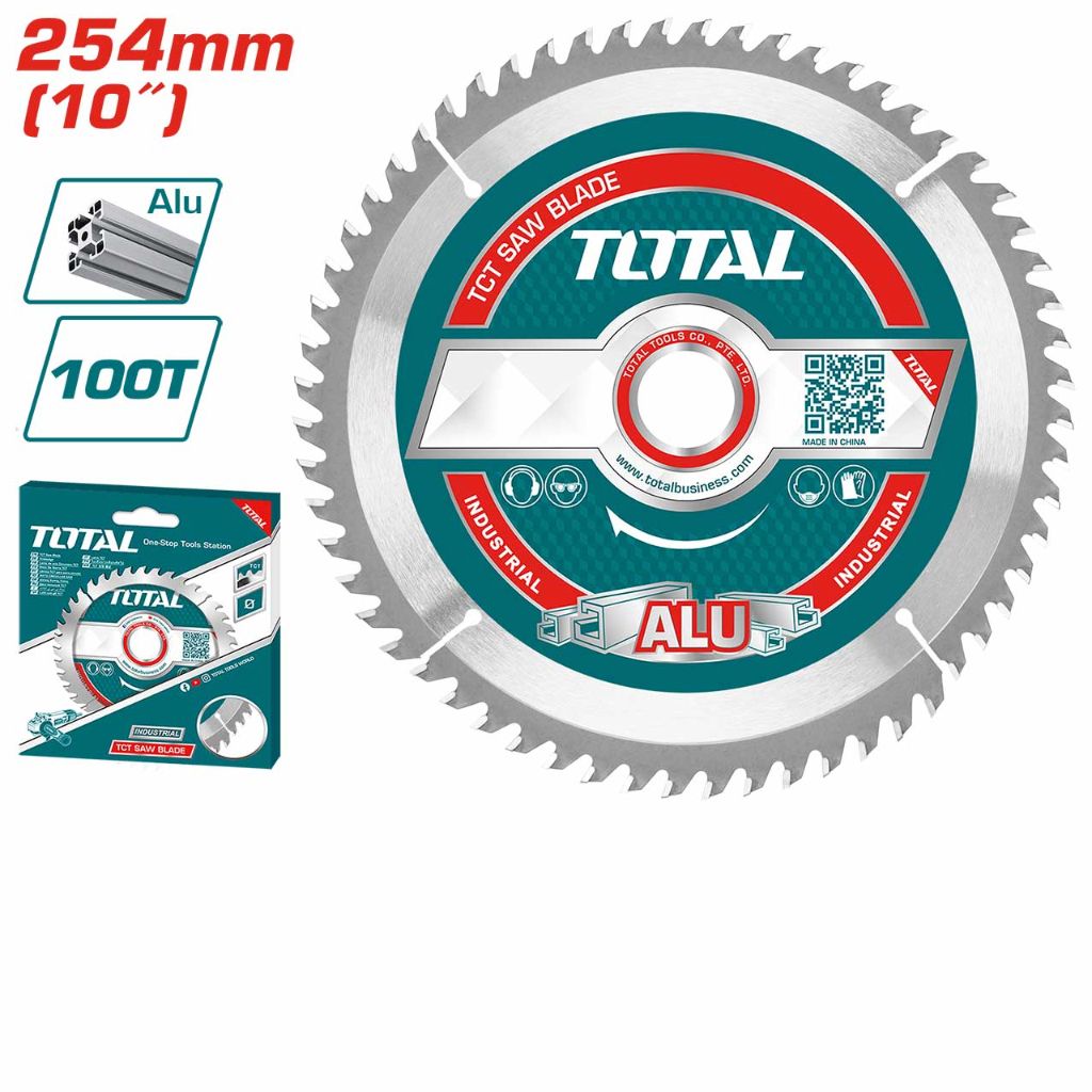 TOTAL TCT SAW BLADE CUT ALUMINIUM FOR SLIDE MITRE SAW TS42182551 & MITRE SAW TS42182552 (10"/100T) TAC2337210
