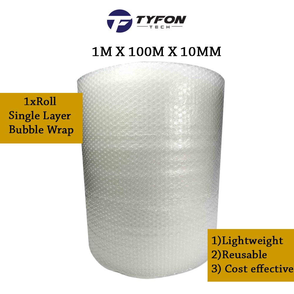 1x Roll Single Layer Bubble Wrap 1m x 100m