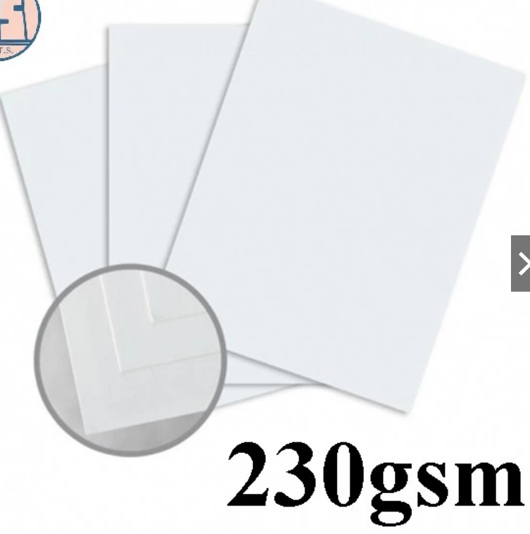 A4 Ivory Card 230gsm White 50's