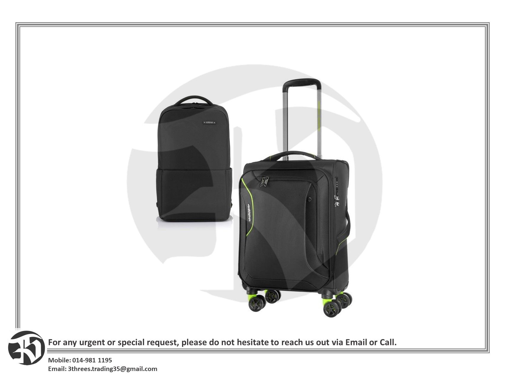 AMERICA TOURISTER Lugagge Bag + BackPack -AT APPLITE 3.0