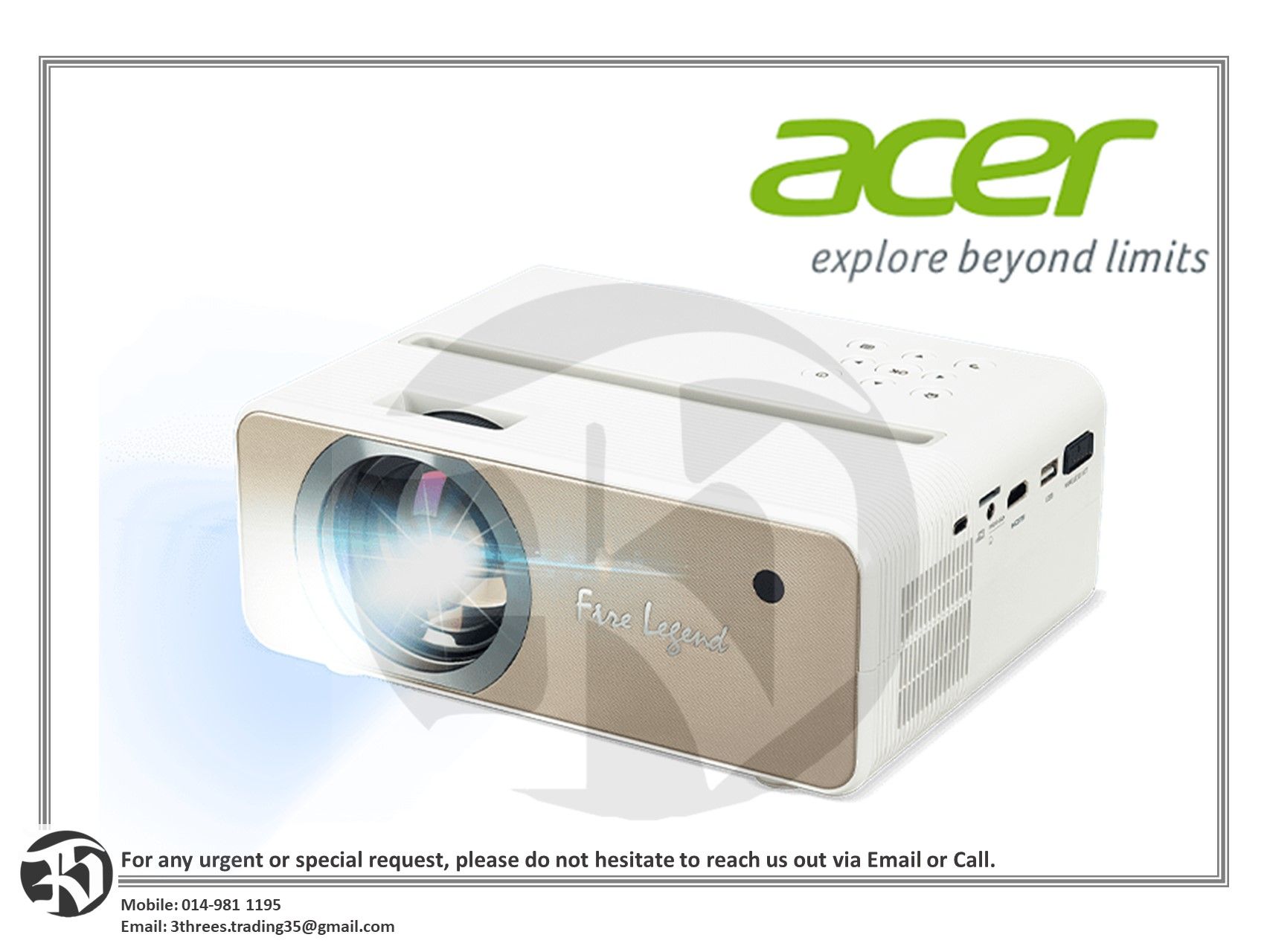 ACER-AOPEN QF12 Full HD 1080p DLP Portable Pico LED WIFI