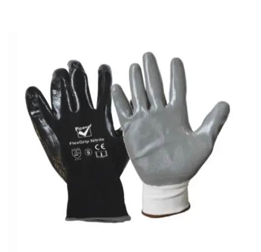 PICASAF SIRIM DOSH NITRILE SMOOTH FLEXGRIP NYLON BLACK GLOVE PCNSFGBB SARUNG TANGAN GETAH HITAM NIPIS MURAH GRIP FIT VPRO VPRO-GLOVE