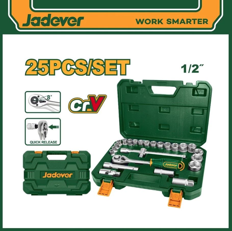 JADEVER 25 PCS 1/2" SOCKET SET JDST2D25