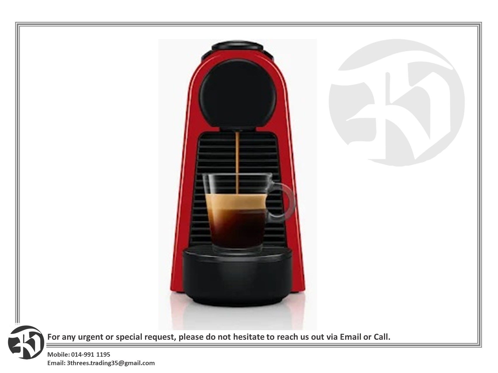 Nespresso Essenza Mini Ruby Red / Piano Black D30