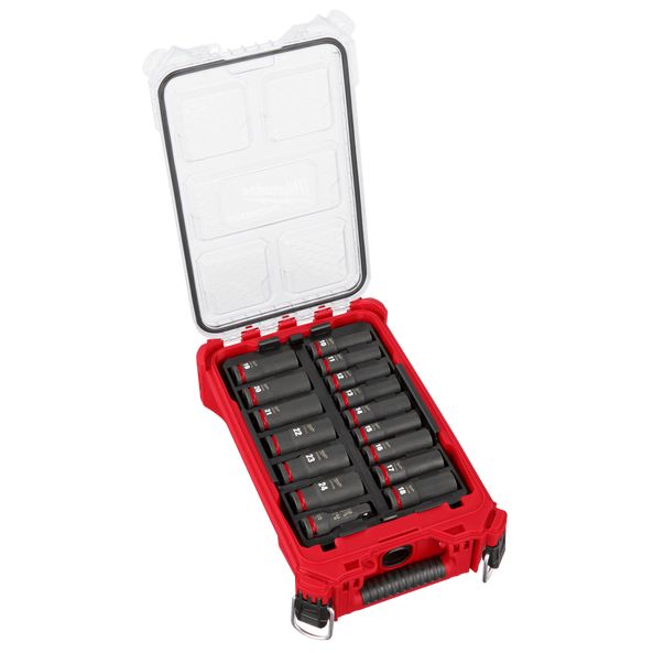 SHOCKWAVE IMPACT DUTY DEEP SOCKET METRIC 1/2'' DRIVE 16PCS PACKOUT SET