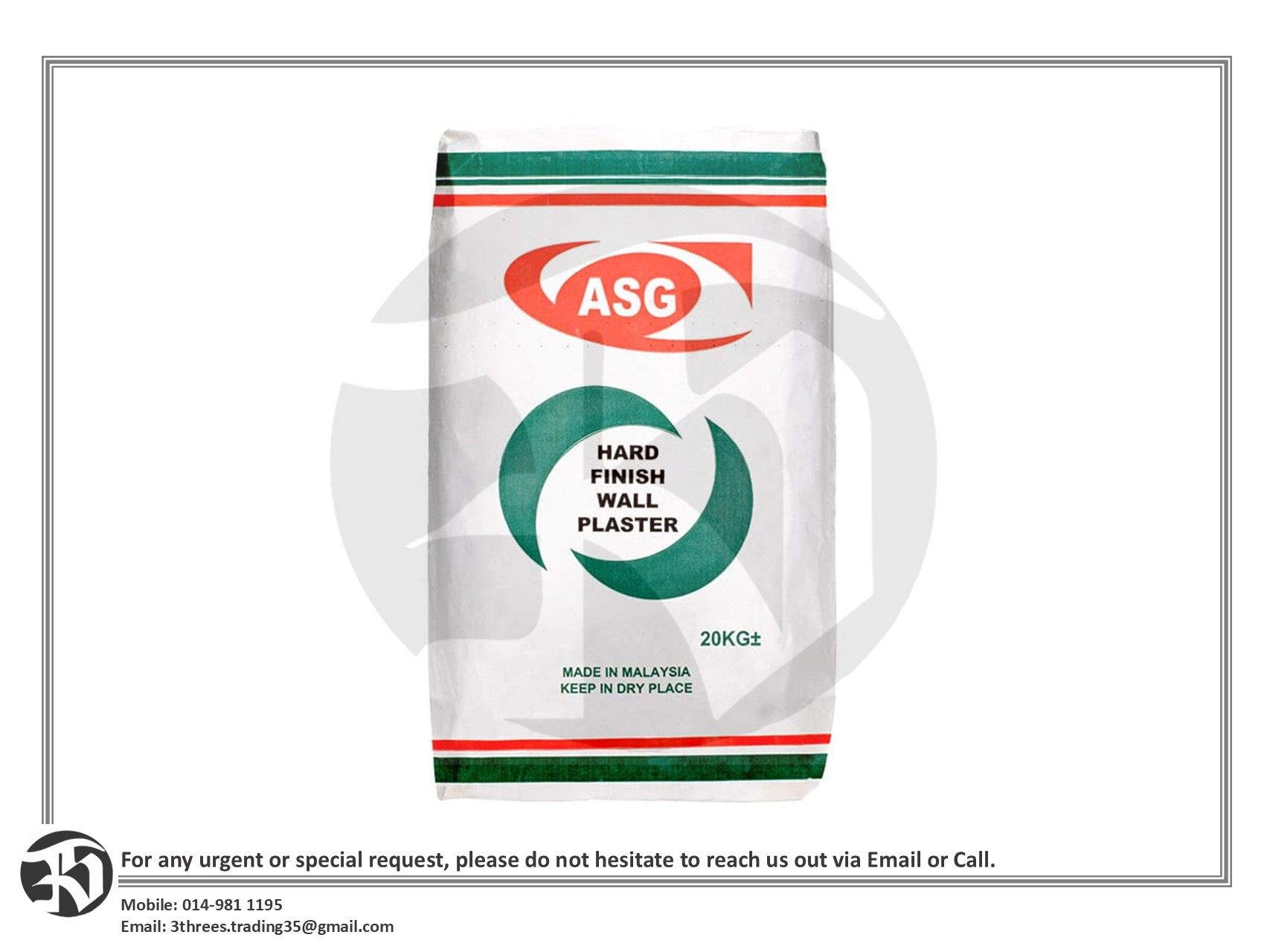 ASG Hard Finish Wall Plaster 20kg