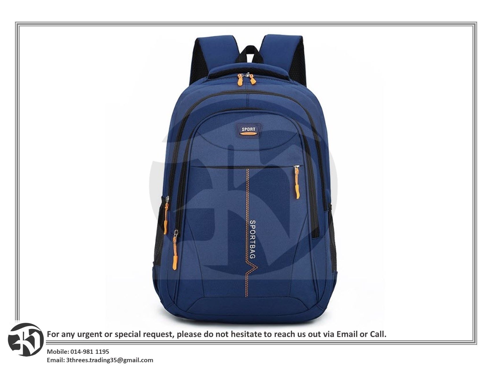 Dark Blue School Backpack
