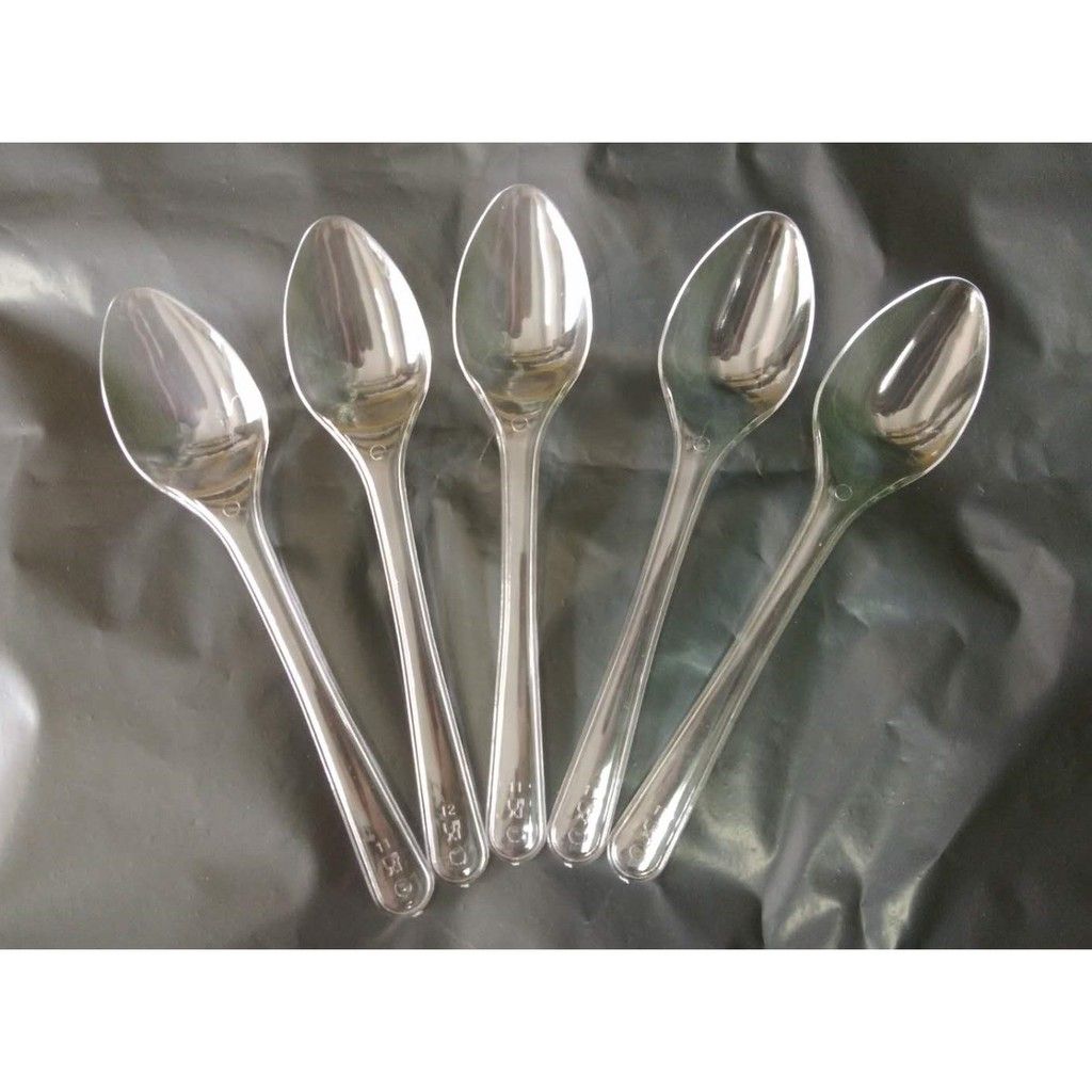 7" Transparent Disposable Plastic Spoon / Plastic Fork / Plastic Cutlery (50pcs)