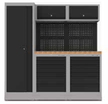 JONNESWAY 76" PROFESSIONAL ORGANIZED STORAGE MODULES/WOOD TABLETOP