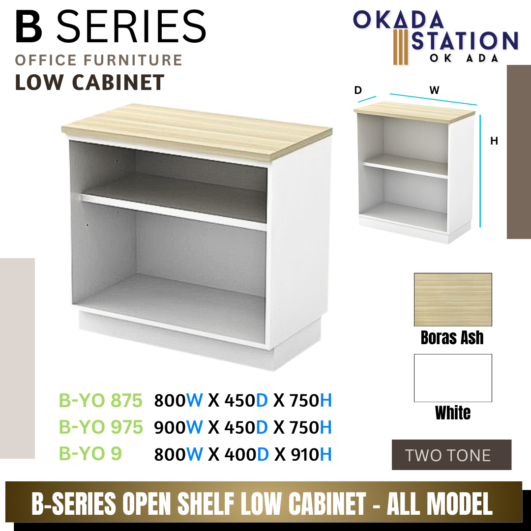 B SERIES OPEN SHELF LOW CABINET ALL MODEL - (B-YO 875) , (B-YO 975) & (B-YO 9) / B SERIES / WOODEN CABINET / LOW CABINET / NO DOOR CABINET / OPEN SHELF / CABINET