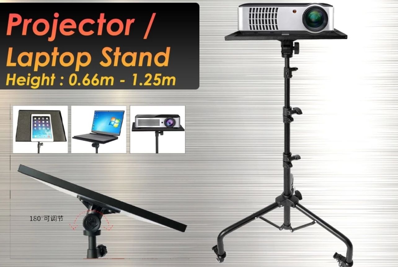 Tripod Foldable Floor Tripod Laptop / Projector Stand With Plate Bracket For Laptop / Projector / Notebook With Strap