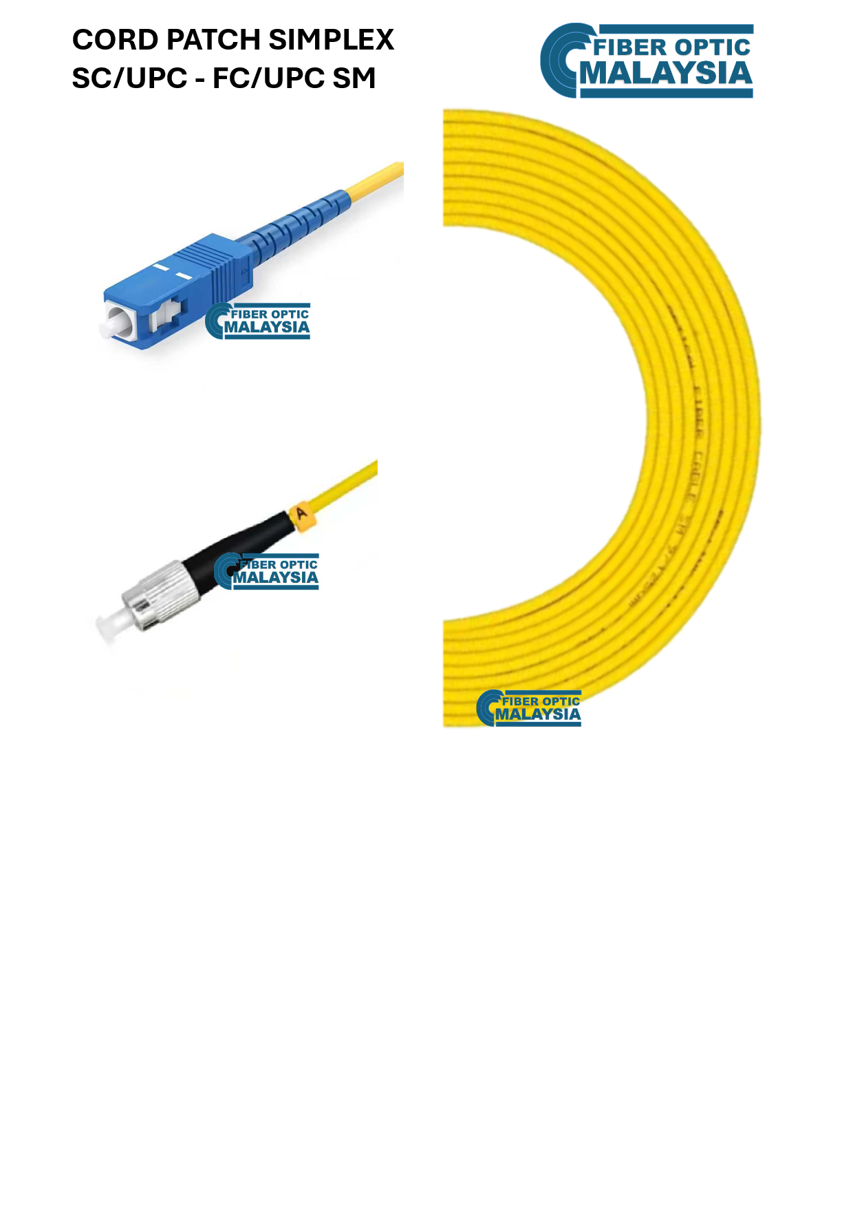 CORD PATCH SC/UPC - FC/UPC SM 11M SIMPLEX PATCHCORD