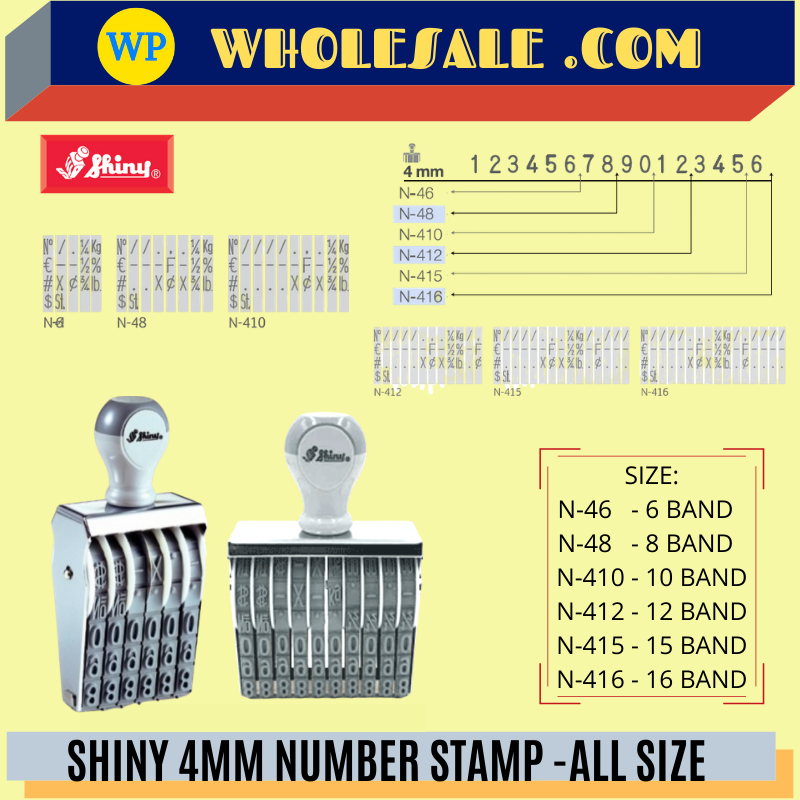 SHINY 4MM NUMBER STAMP -ALL SIZE /Shiny /Stamp /Number Stamp /Chop /4mm
