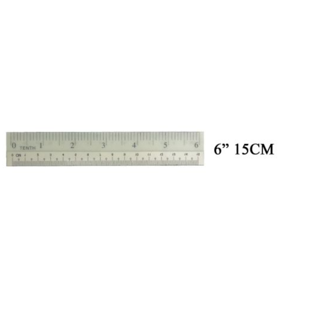 QP Plastic Ruler 6in Halfwhite