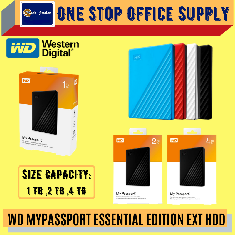 WD MY PASSPORT ESSENTIAL EDITION EXT HDD /WD /WD Hard Drive /My Passport /External Hard Drive /Hardisk /1TB /2TB /4TB