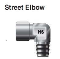Street Elbow, 3/4" NPTF x 3/4" NPTM, SS316,