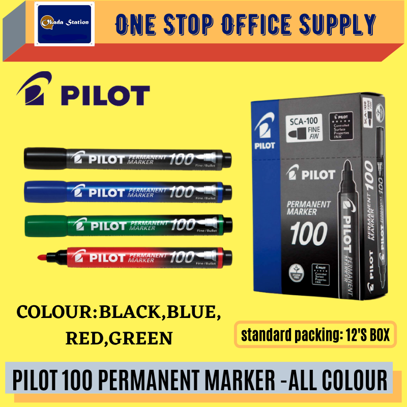 PILOT 100 PERMANENT MARKER -ALL COLOUR / Pilot / Pilot 100 / Permanent Marker / Marker Pen / Pilot 100 permanent Marker