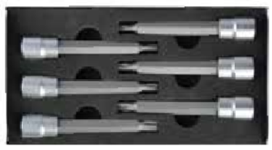 Temo 6Pc 3/8" Dr. Long Type Hex Bit Socket Set - H4-H12