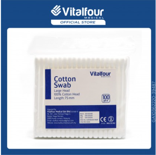 VITALFOUR COTTON SWAB (100PCS/PACK)
