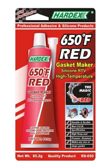 *HARDEX RS-650 HIGH TEMPERATURE 650°F RED SILICONE RTV GASKET MAKER (85.2G)