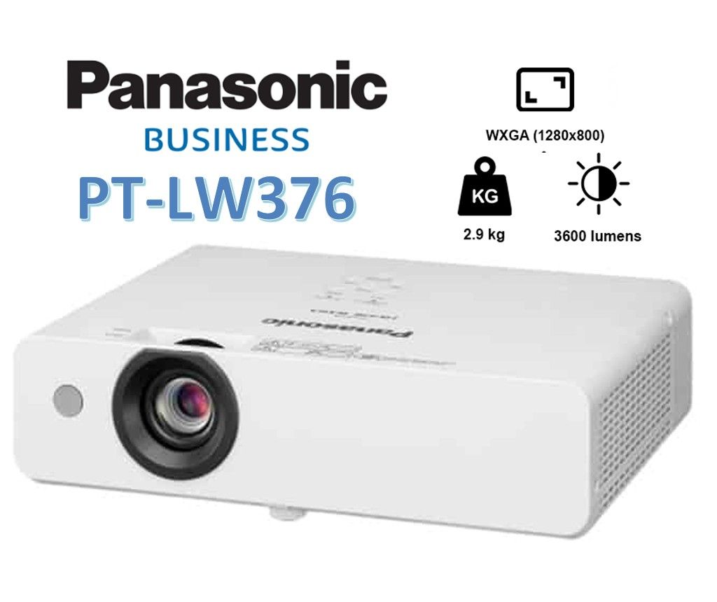 Panasonic PT-LW376 LCD Projector 3600lm WXGA (LAMP Normal 10,000/ECO mode 20,000hrs)