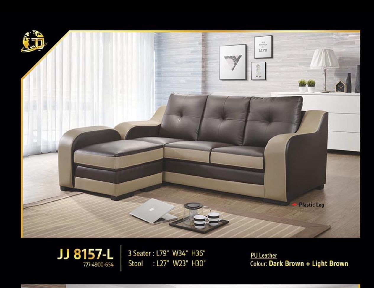 L SHAPE SOFA / OFFICE SOFA / JJ8157-L / PU LEATHER / SOFA