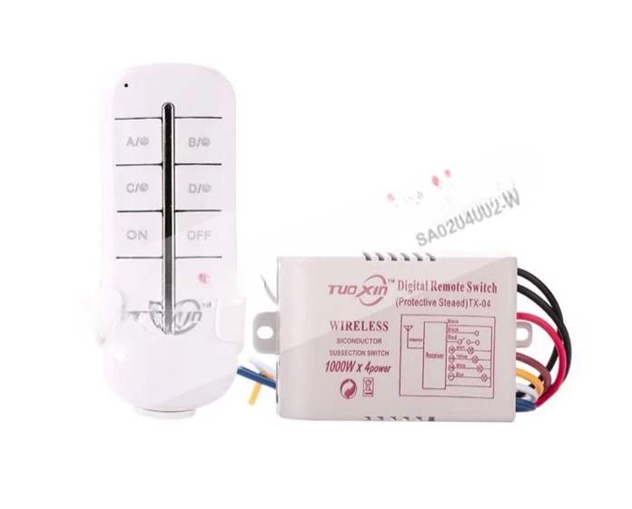 4 WAY CHANNEL EFFICIENT WIRELESS CONTROLLER ON/OFF LIGHT SWITCH BOX DIGITAL REMOTE CONTROL