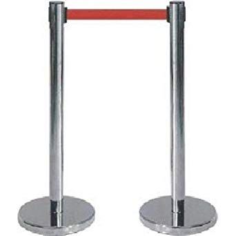 Set Of 2 Post Stainless Steel Retractable Belt Q-Up Stand