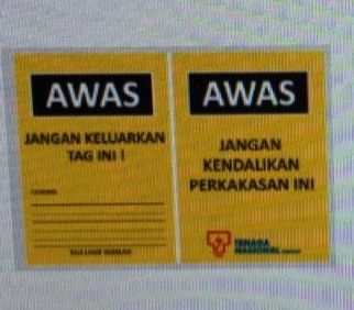 Arcylic Signage Kuning (AWAS) W115mm x L148mm