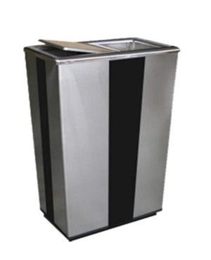 Stainless steel + Powder Coatig Rectangular Flip Top Bin