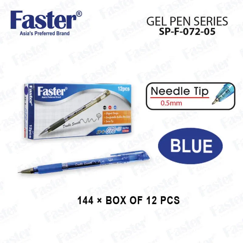 FASTER SP-F-072-05 0.5MM GEL PEN BLUE (12PCS/BOX)