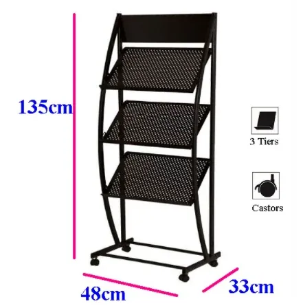 Magazine Newspaper Rack or Stand MR1528 Black