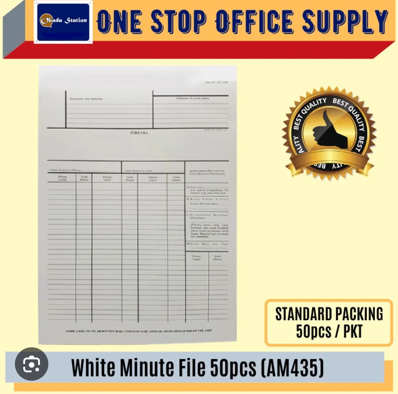 WHITE PAPER MINUTE FILE 13" x 23.5" x 270gms