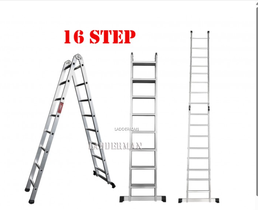 16 STEP ALUMINIUM TWO WAY MULTIPURPOSE LADDER