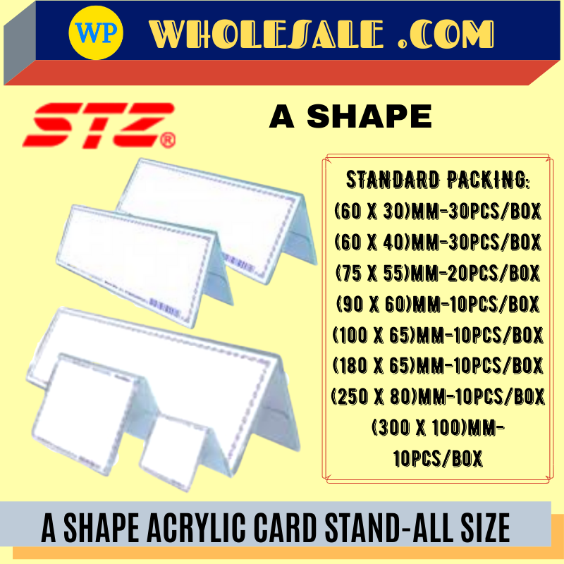 STZ / CARD HOLDER / ACRYLIC / A SHAPE / ALL SIZE / ACRYLIC HOLDER / MENU HOLDER / CARD STAND /