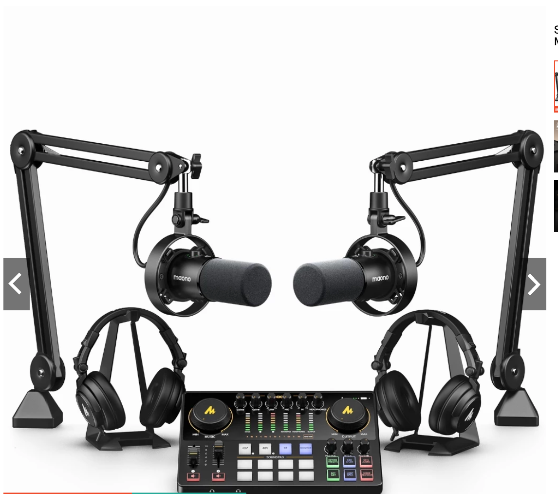 Set Mikrofon Dinamik Kad Bunyi Maono AME2 Gen2+PD300X Kit Mikrofon Pengadun Audio dengan Mikrofon Dinamik PD300X, Input XLR