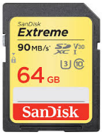 SANDISK SD EXTREME 90MB/S 64GB