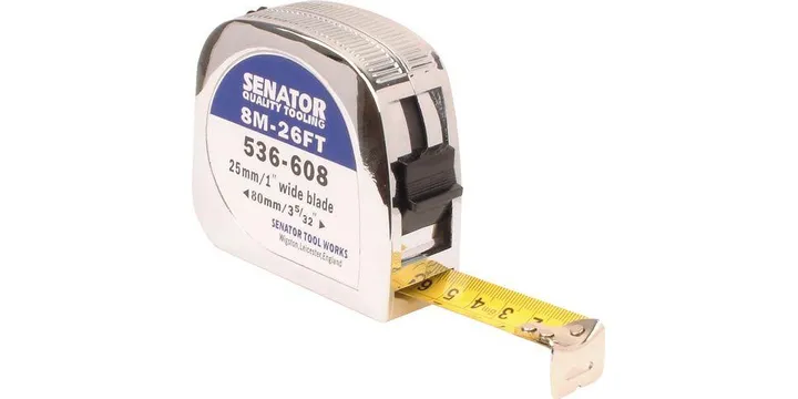 8M/26' LOCKING TAPE RULE- CHROMEDCASE